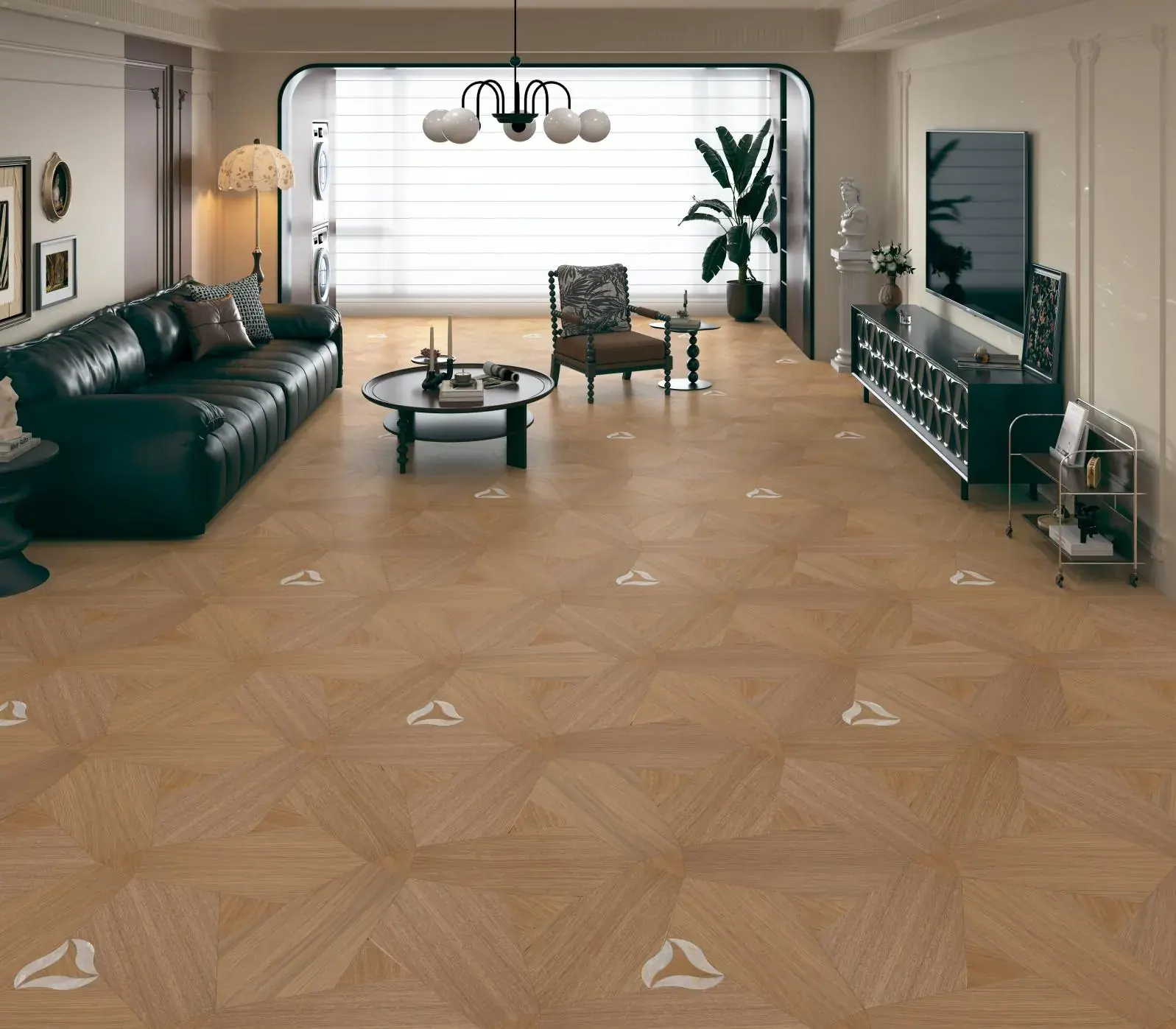 Double-rabbit parquet application scene